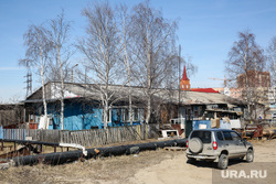 Балки. Сургут, временное жилье, балок, католический костел, поселок ЦКПРС