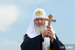 Патриарх Кирилл в Кургане на церемонии освящения закладного камня Троицкого храма, православие, патриарх, патриарх кирилл