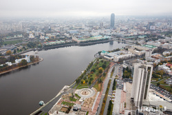 Екатеринбург с башни "Исеть", городской пруд, екатеринбург