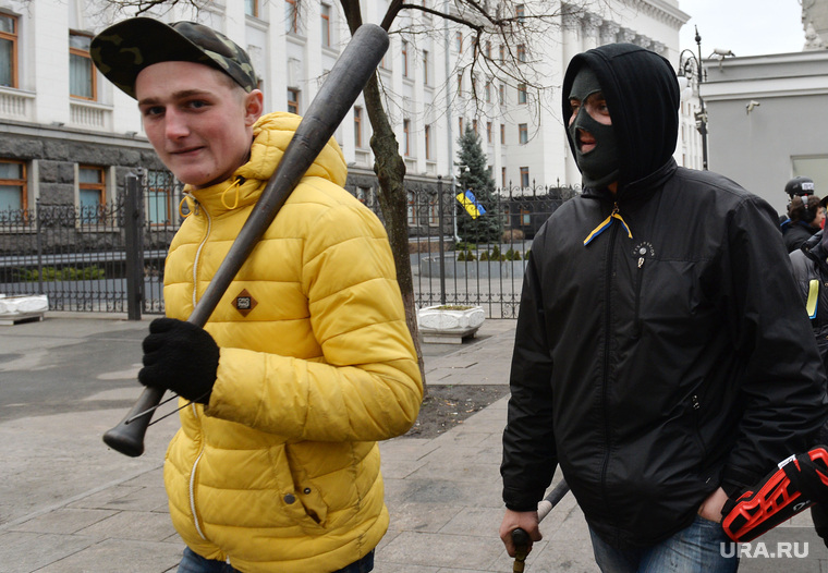Верховная Рада в руках оппозиции. Майдан. Киев, боец, оппозиция, радикалы, бейсбольная бита