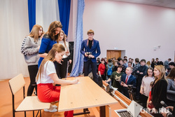 Юлия Михалкова на встрече со студентами в Верхней Пышме. Екатеринбург