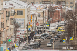 Курган, вид сверху, улица куйбышева, курган, движение транспорта, город зимой