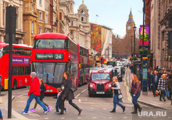 Лондон, Великобритания, пешеходный переход, лондон, биг бен, двухэтажный автобус