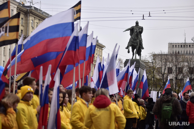 Митинг и шествие в день "Народного единства". Москва, шествие в день народного единства, флаг россии
