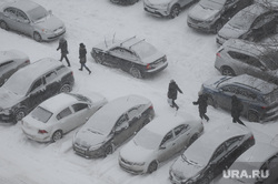 Снегопад. Челябинск, машины в снегу, снегопад, парковка, метель, зима, климат, погода