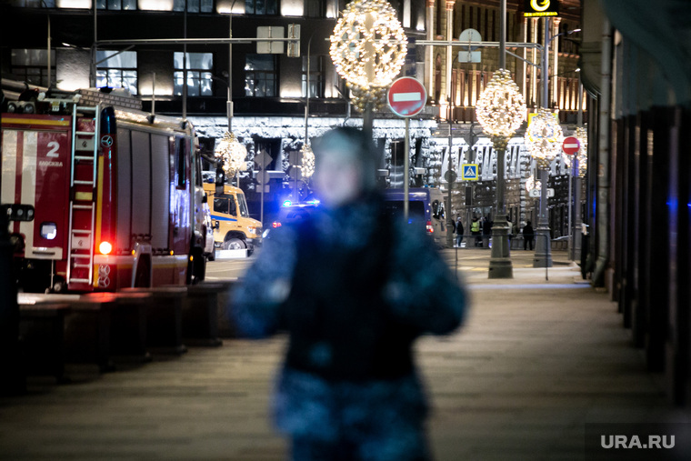 Лубянская площадь после проишествия со стрельбой у здания ФСБ России. Москва