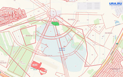 Поселение «Карасье озеро X» на кадастровой карте (выделено зеленым цветом)