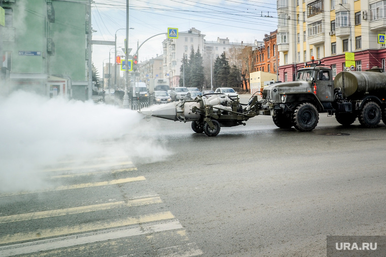 Дезинфекция проспекта Ленина и улицы Воровского. Челябинск