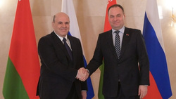 Премьер-министр РФ Михаил Мишустин (слева) и премьер-министр Республики Беларусь Роман Головченко согласовали действия по решениям, принятым 11 марта на президентском уровне
