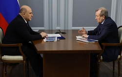 Президент РАН Геннадий Красников на встрече с премьер-министром Михаилом Мишустиным