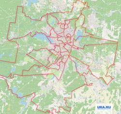 Новая, но пока не утвержденная схема округов Екатеринбурга