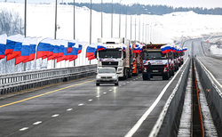 Скоростная трасса М-12 построена всего за 3 года. Сегодня Путин запустил по ней движение автотранспорта