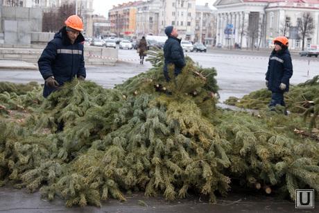 Подготовка к Новому году Курган, установка елки