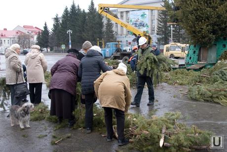 Подготовка к Новому году Курган, установка елки