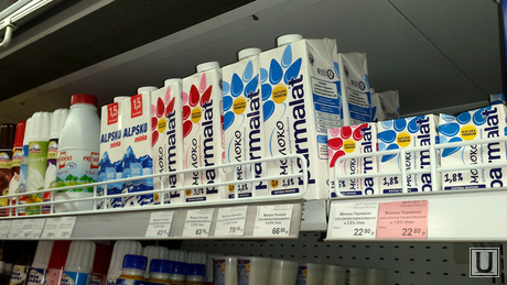 Цены на продукты Курган, супермаркет звездный, импортное молоко