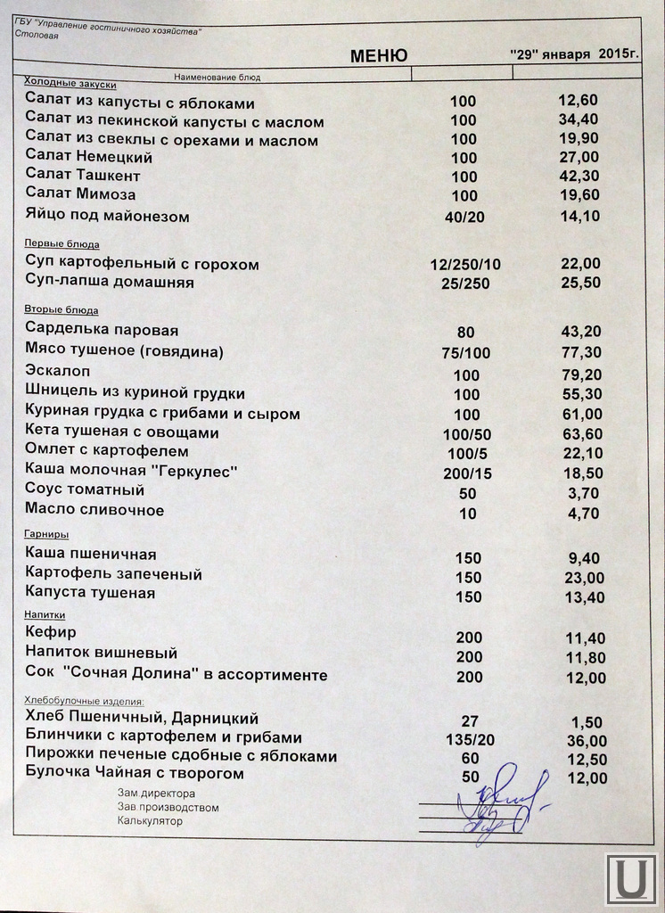 Меню для столовой на неделю с рецептами
