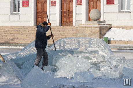 Снос ледового городка Курган, ледовый городок, снос
