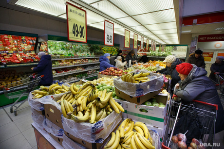 Кировский. Екатеринбург, бананы, прилавки, покупки, фрукты, продуктовый, магазин
