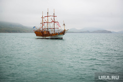 Клипарт. Коктебель, море, крым, корабль, прогулочное судно, парусник