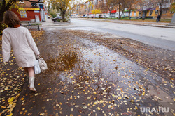 Грязь и мусор осени. Екатеринбург, лужа, осень