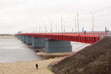 Открытие моста через реку Надым. ЯНАО, мост, победа