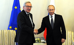 Владимир Путин и глава Еврокомиссии Жан Клод Юнкер