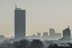 Клипарт. Екатеринбург, пыль в городе, загрязнение среды, панорама, смог, плохая видимость, экология