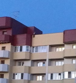 На крыше тюменской многоэтажки находились двое молодых людей. На фото попал один из любителей высоты