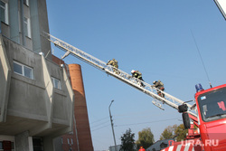 Учения МЧС (пожарные) Курган, пожарная лестница