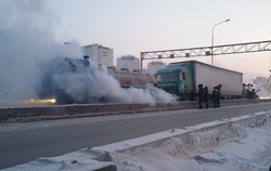 От мороза у иркутского грузовика замерз топливопровод и намертво заклинили тормоза