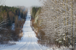 Дорога на поселок Серебрянка под Нижним Тагилом, природа урала, зимняя дорога