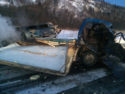 Дорожная авария произошла ранним утром 11 января на 203-м километре трассы Южно-Сахалинск — Оха