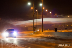 Клипарт. ХМАО, вьюга, трасса, фонарь, метель, автомобильные фары, мороз, туман