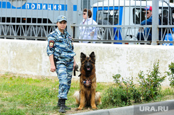 Митинг сторонников Навального в День России. Стоп Гок. Челябинск, кинолог, овчарка, кинолог