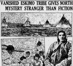 В 1930 году пропало 2000 человек из племени инуитов (газета того времени)