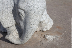 Дети разрушили часть скульптуры со слоном