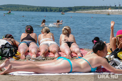 Пляжи Челябинск, лето, городской пляж шершневский, голые девушки
