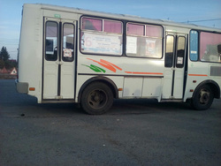 Пассажирка уверяет, что из автобуса выпала деталь (на фото рядом с задним колесом)