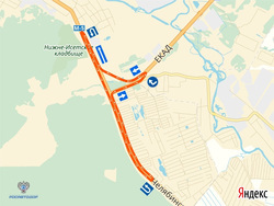 Схема подъезда к Екатеринбургу со стороны Челябинска и выезда из Екатеринбурга с ЕКАД в сторону Челябинска