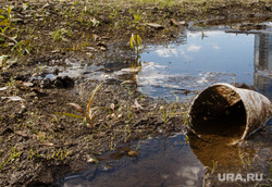 Вид Екатеринбурга с обмелевшего пруда, мусор, грязь, екатеринбург-сити, засорение, пластиковый стакан, экология