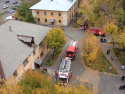 Пожар в тубдиспансере. Челябинск., пожар
