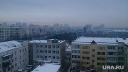 Смог в Челябинске, смог, город, вид сверху
