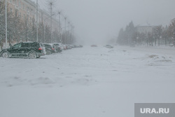 Город в снегу. Курган, площадь ленина, снегопад, ветер, пурга, снег в городе