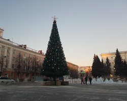 Новую искусственную елку уже установили, но украшать площадь продолжат до 22 декабря