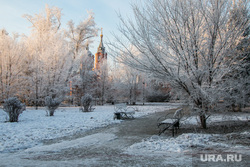 Разное. Курган, снег, зима, храм александра невского, город курган, городской сад, природа, иней на деревьях