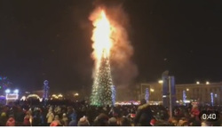 На Сахалине загорелась новогодняя елка