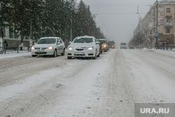 Город в снегу. Курган, снегопад, ветер, пурга, снег в городе, нечищенная дорога