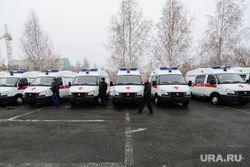 Пресс-тур на территорию медгородка, открытие новой поликлиники, вручение автомобилей скорой медицинской помощи. Челябинск