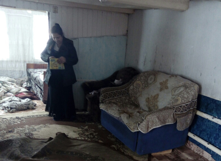 Мать троих детей вынуждена топить печь остатками своего дома в Троицке