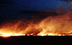 Масштабный пожар начался в полутора километрах от деревни